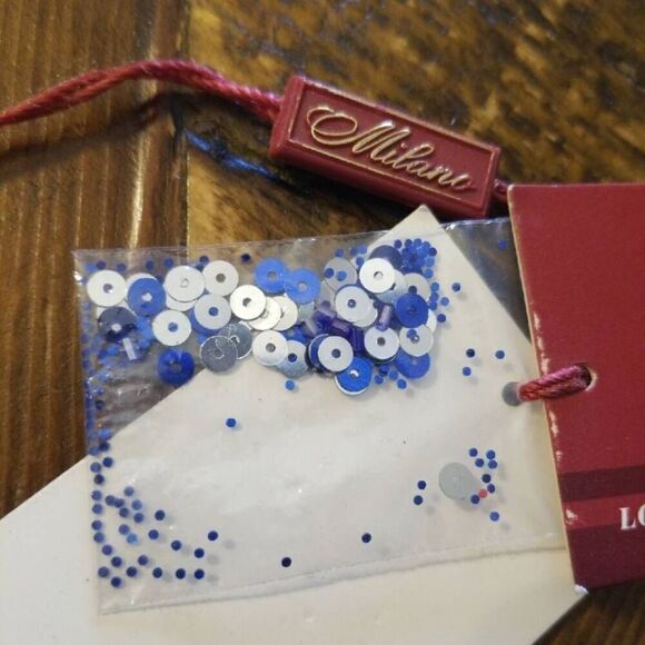 Milano large cobalt blue silver sequin beaded mini dress one shoulder strap form - Picture 10 of 10